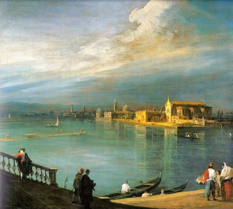 Antonio Canal-Canaletto, San  Cristoforo, San Michele und Murano in der Lagune; 1725-30