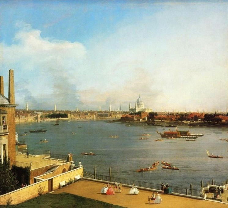 Antonio Canal-Cabaletto, Die Themse und die Londoner City gesehen von Richmond House