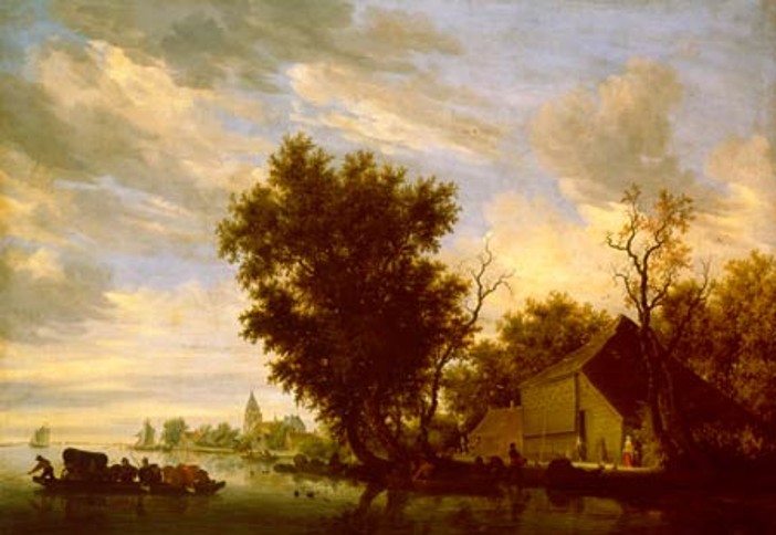 Fluss mit Fähre, 1650